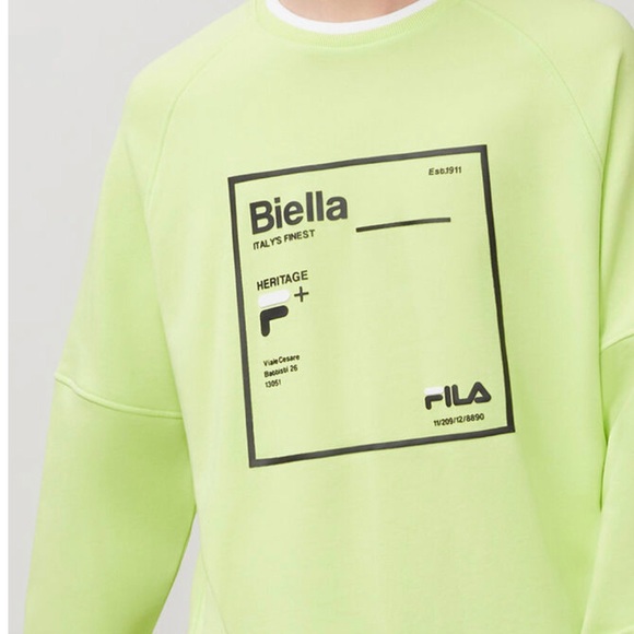 Fila Mack Fleece Crew in Sharp Green - Picture 1 of 5